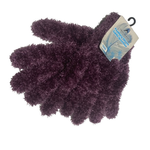โผ๏ธLAST CHANCE ๐2/$20 NWT New True North Lilac Purple Fuzzy Soft Gloves - Picture 7 of 7